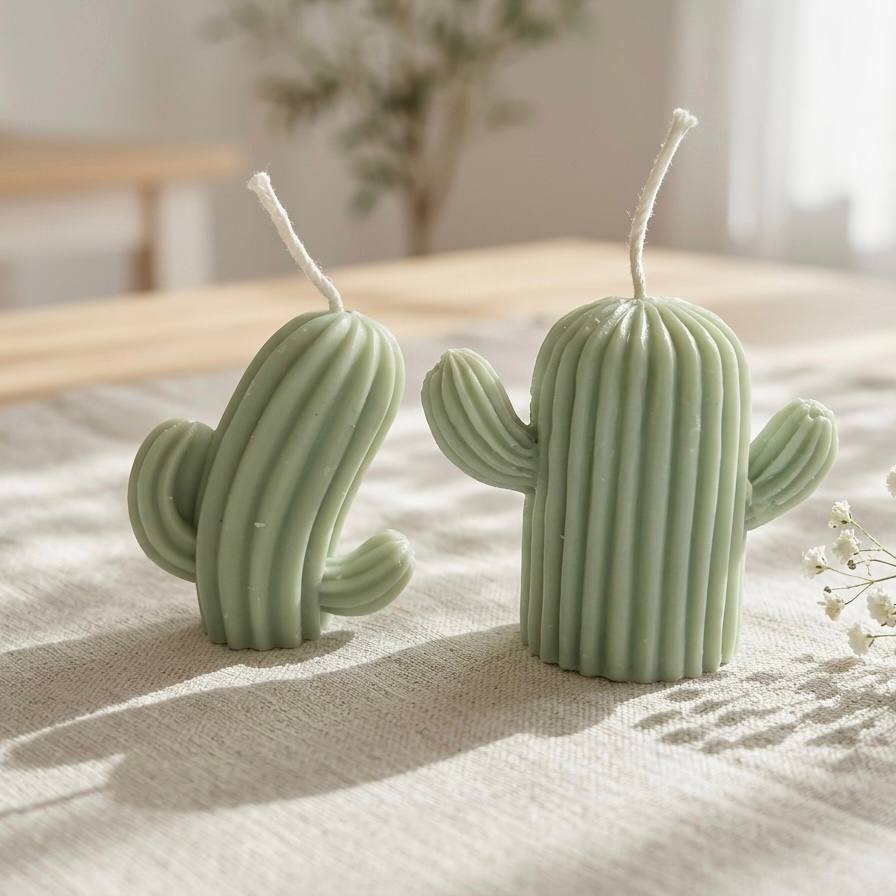 Candele Cactus in Cera di Soia