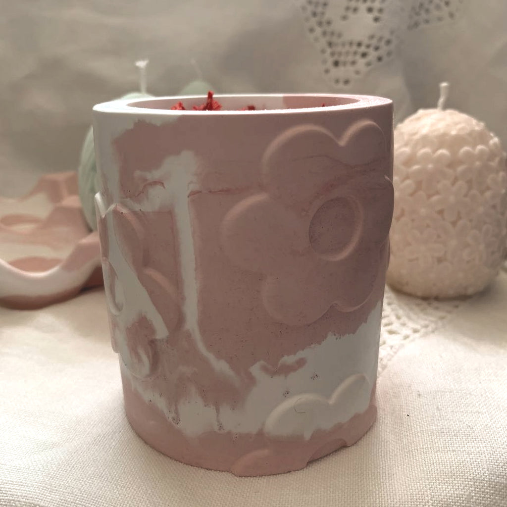 Candela Fiorita – Vaso Decorativo in polvere di resina – foto 2