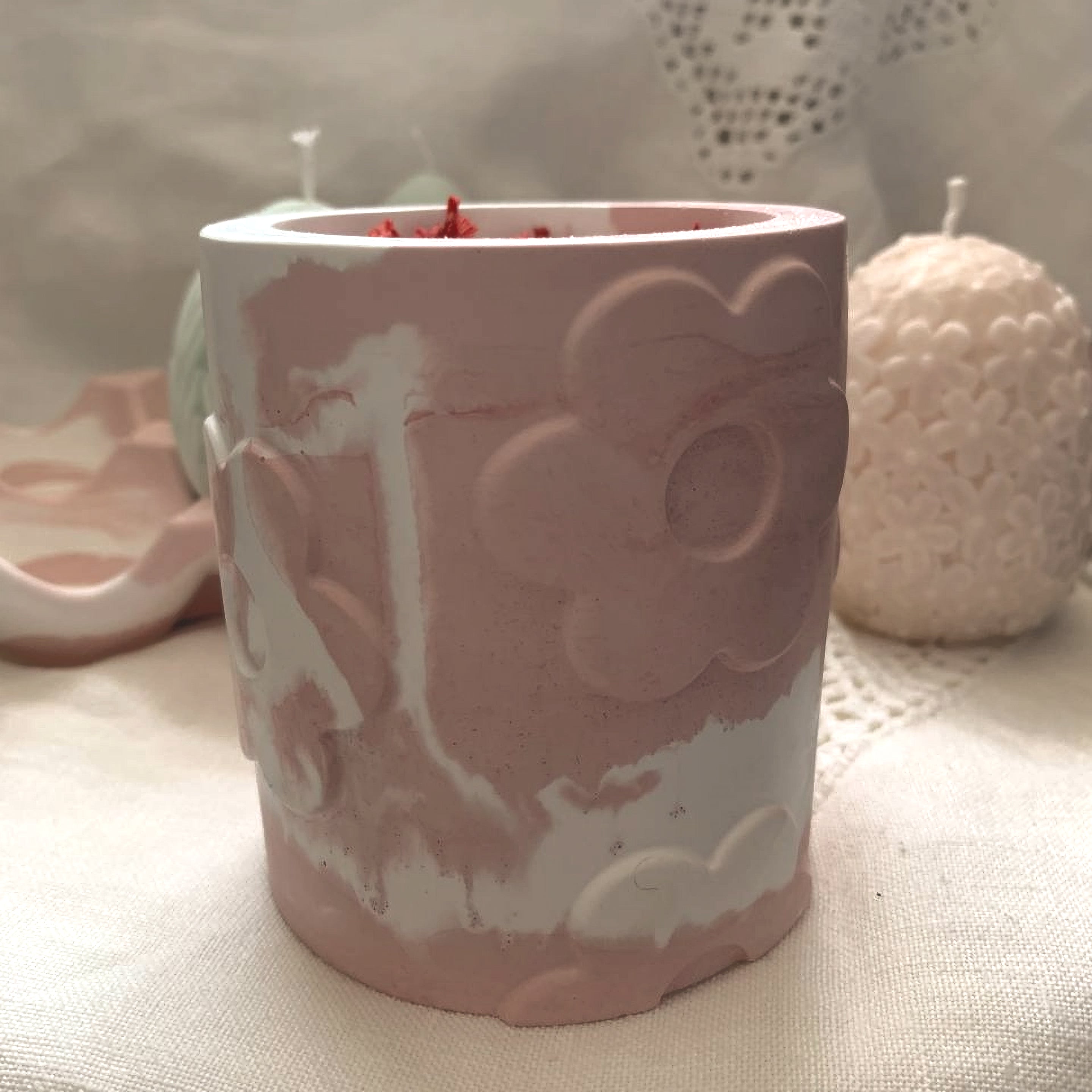 Candela Fiorita – Vaso Decorativo in polvere di resina – foto 2