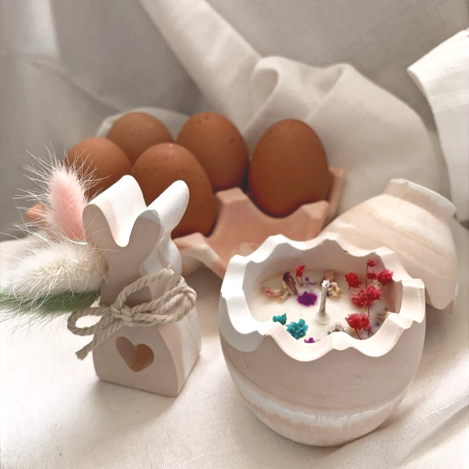 Box Pasqua – Porta Uova Decorativo con Candela Uovo e Coniglietto – foto 2