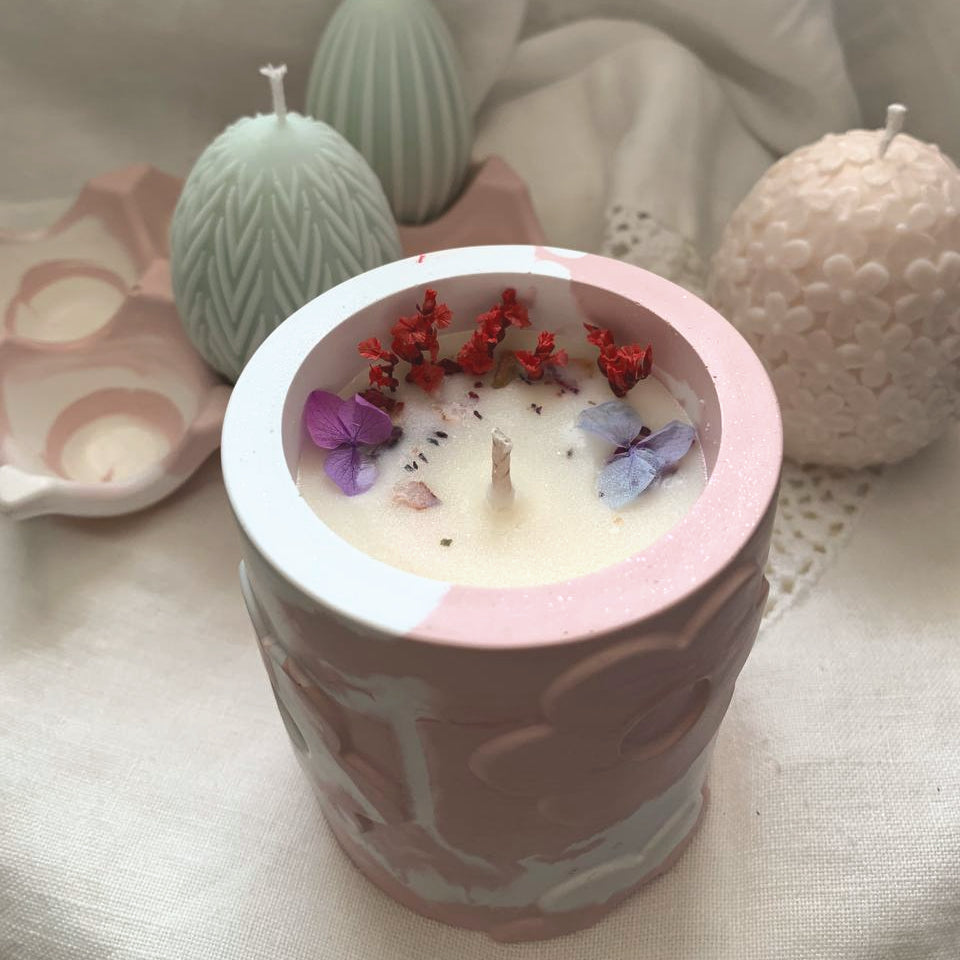 Candela Fiorita – Vaso Decorativo in polvere di resina – foto 3