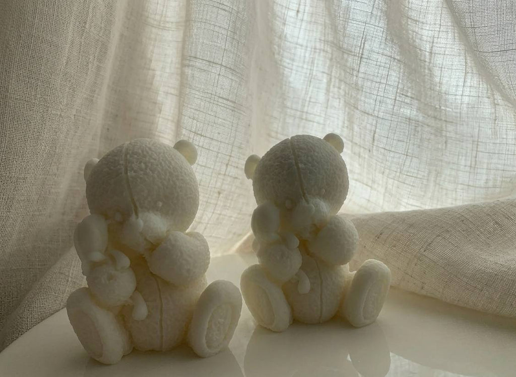 Candela Orso con Peluche in cera di soia – simbolo di affetto – foto 3