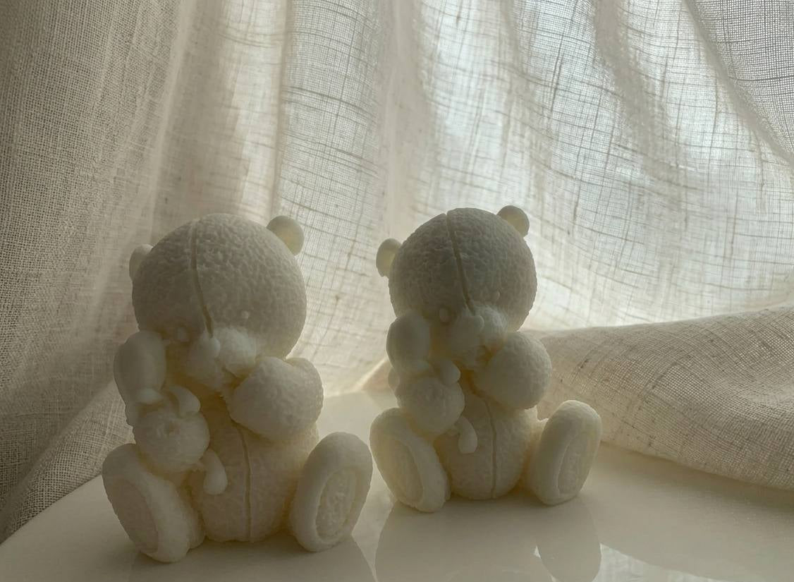 Candela Orso con Peluche in cera di soia – simbolo di affetto – foto 3