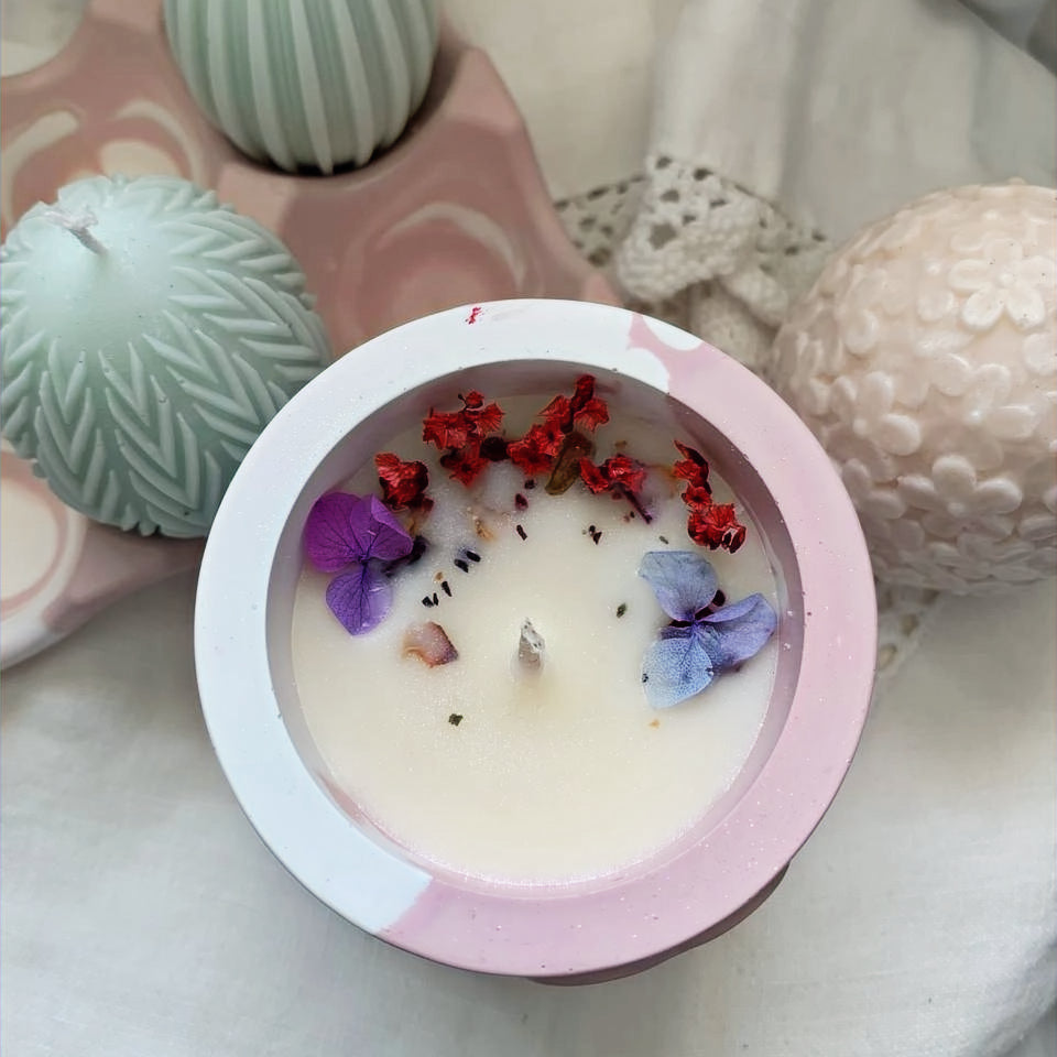 Candela Fiorita – Vaso Decorativo in polvere di resina – foto 4
