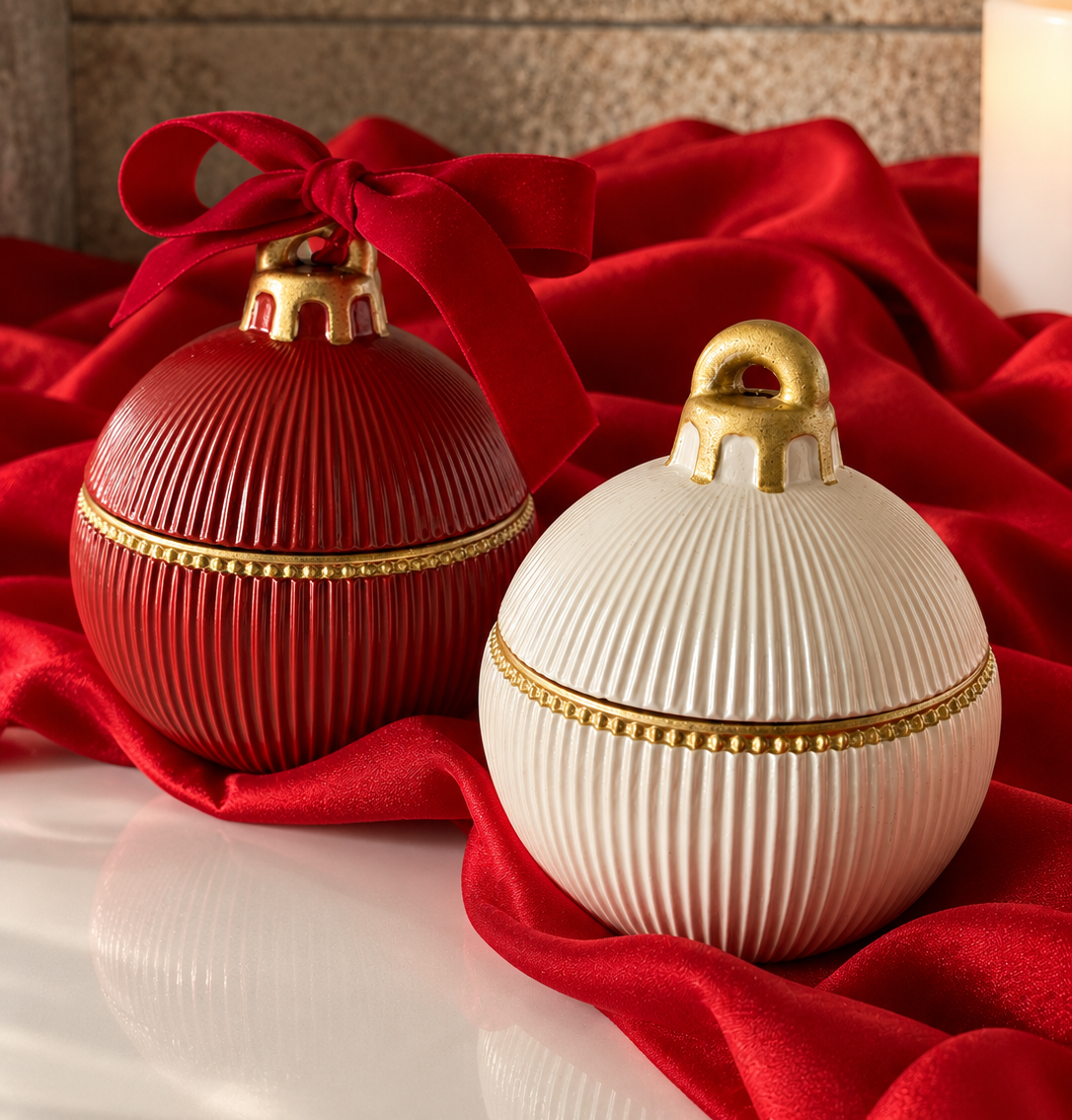 Pallina di Natale con Perline Dorate