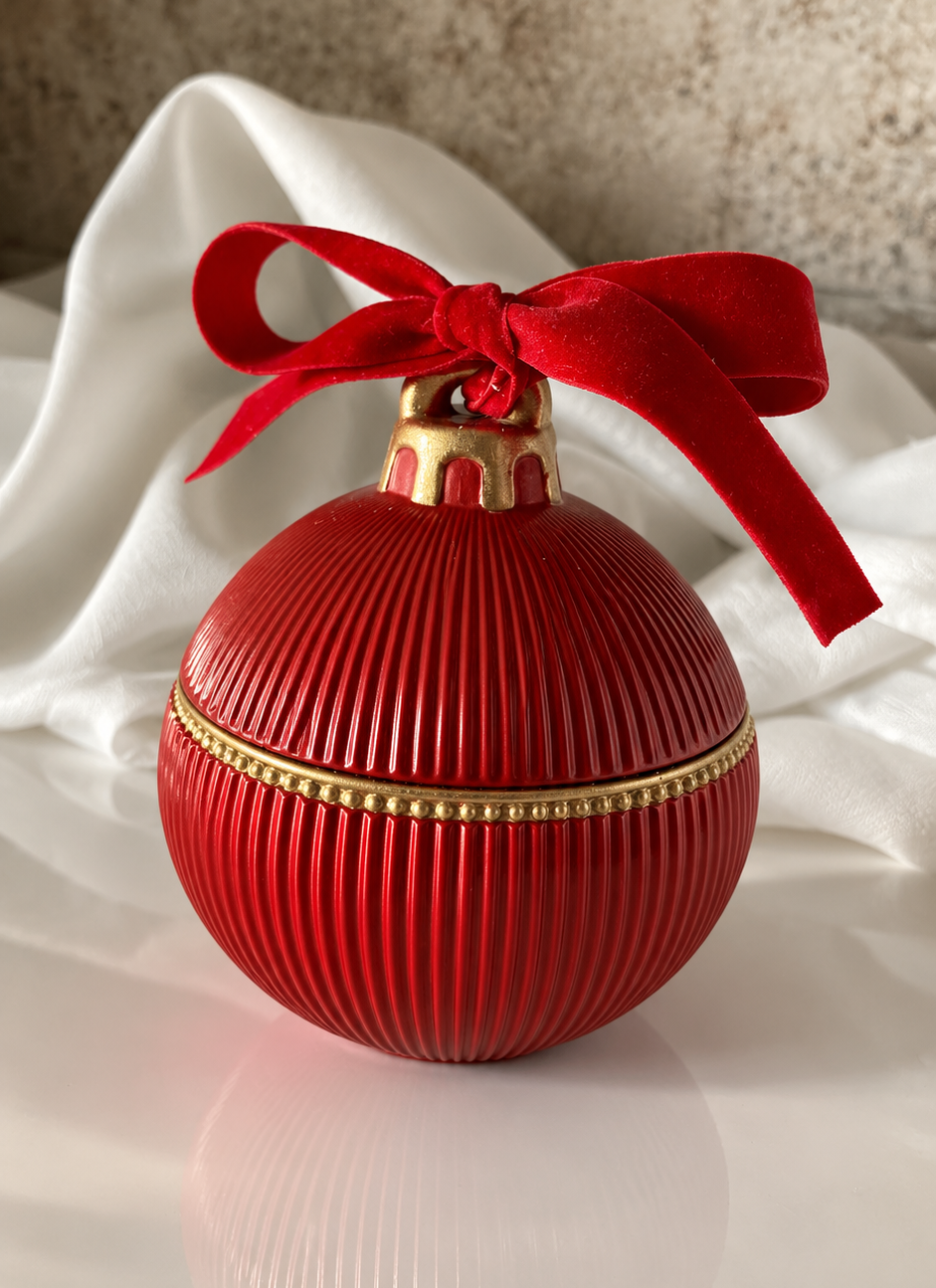 Pallina di Natale con Perline Dorate