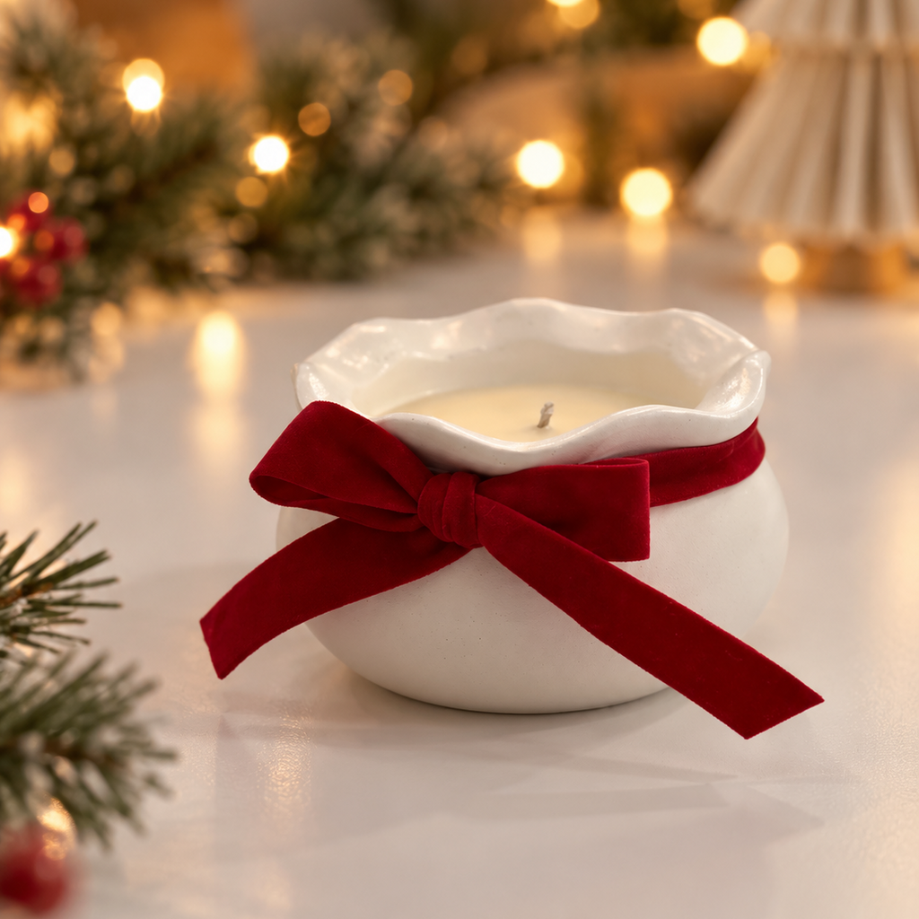 Candela Fiocco di Natale - Contenitore