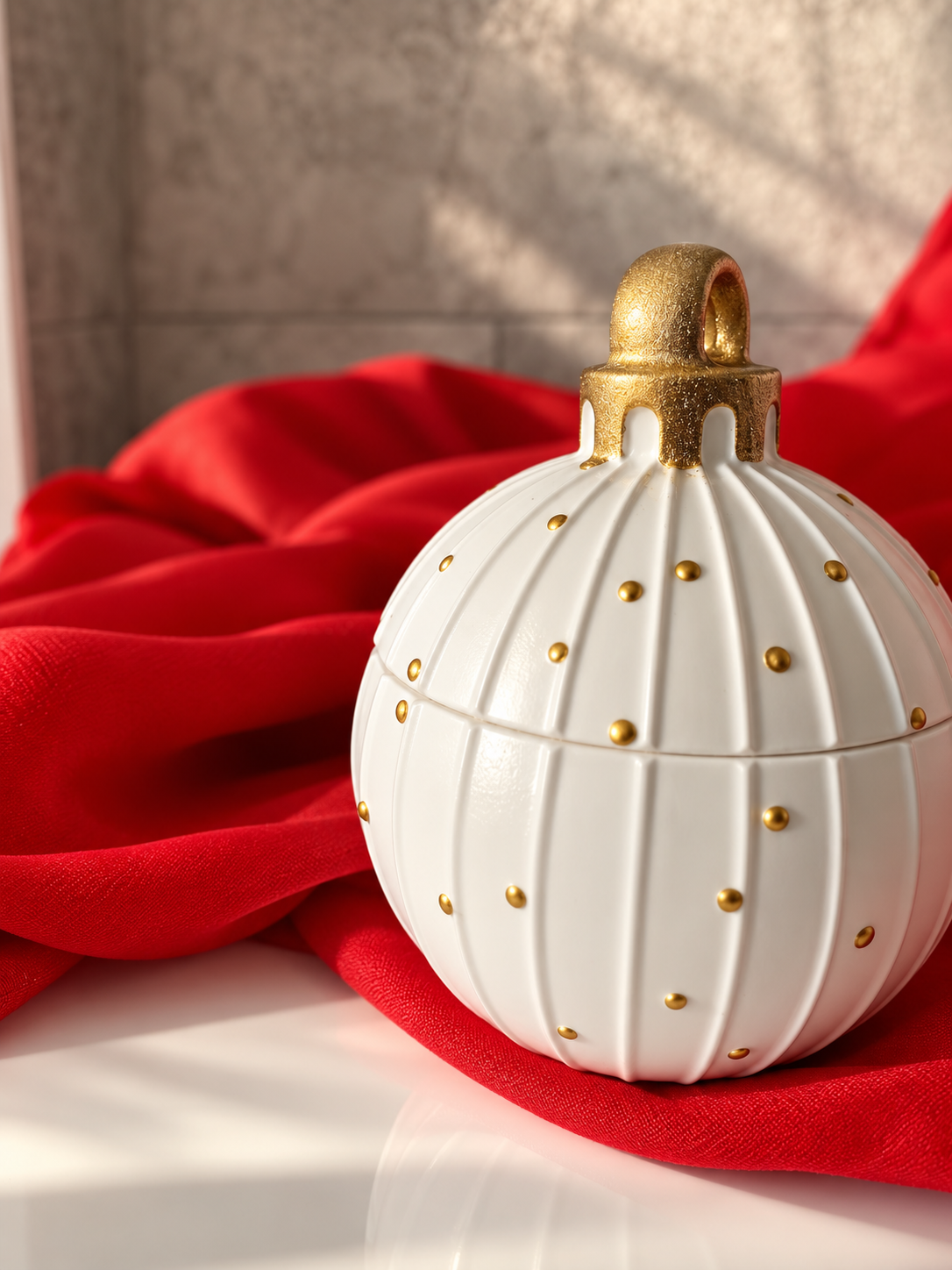 Pallina di Natale con Pois Dorati