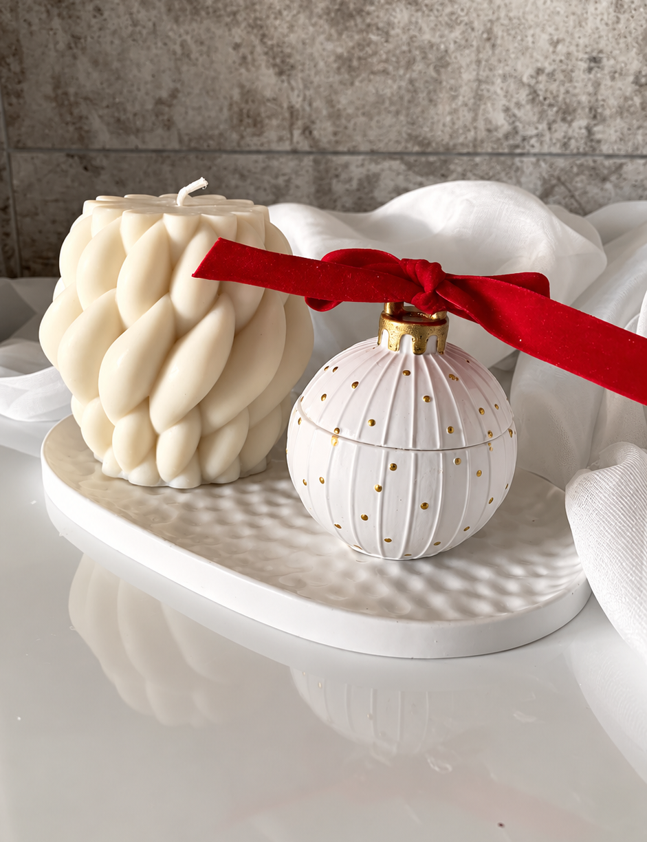 Box Natale con Pallina, Piatto Duna e Candela