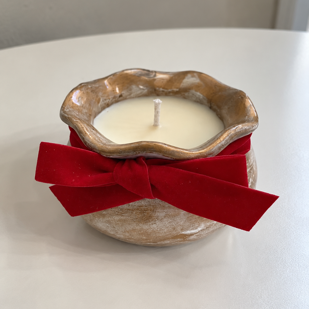 Candela Fiocco di Natale - Contenitore