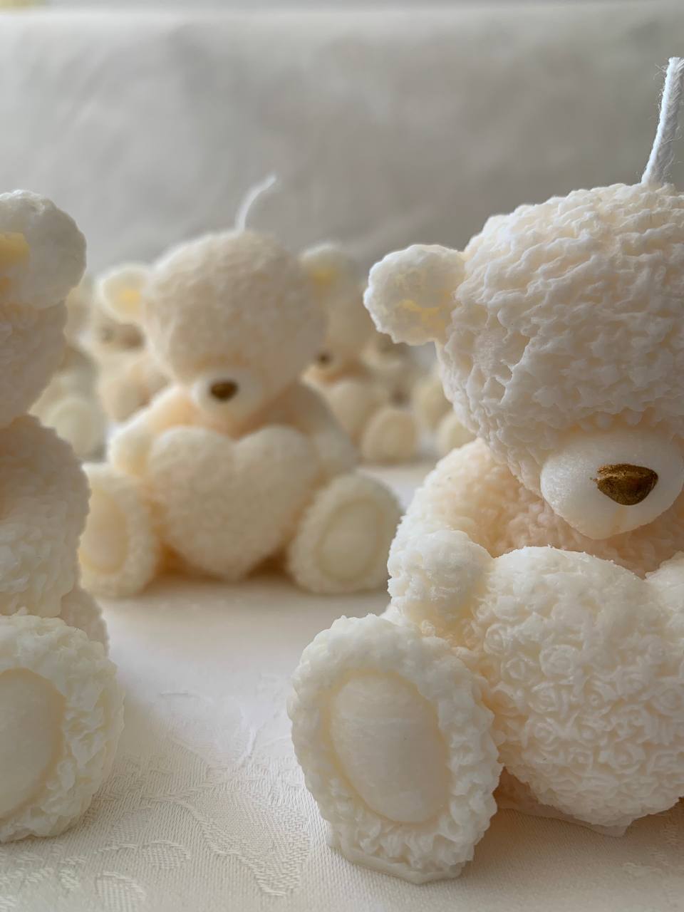 Orso Seduto con Cuore - Candela